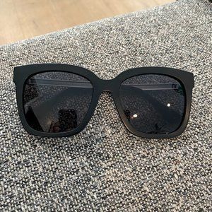DIFF Black + Gold Polarized Bella Sunglasses
